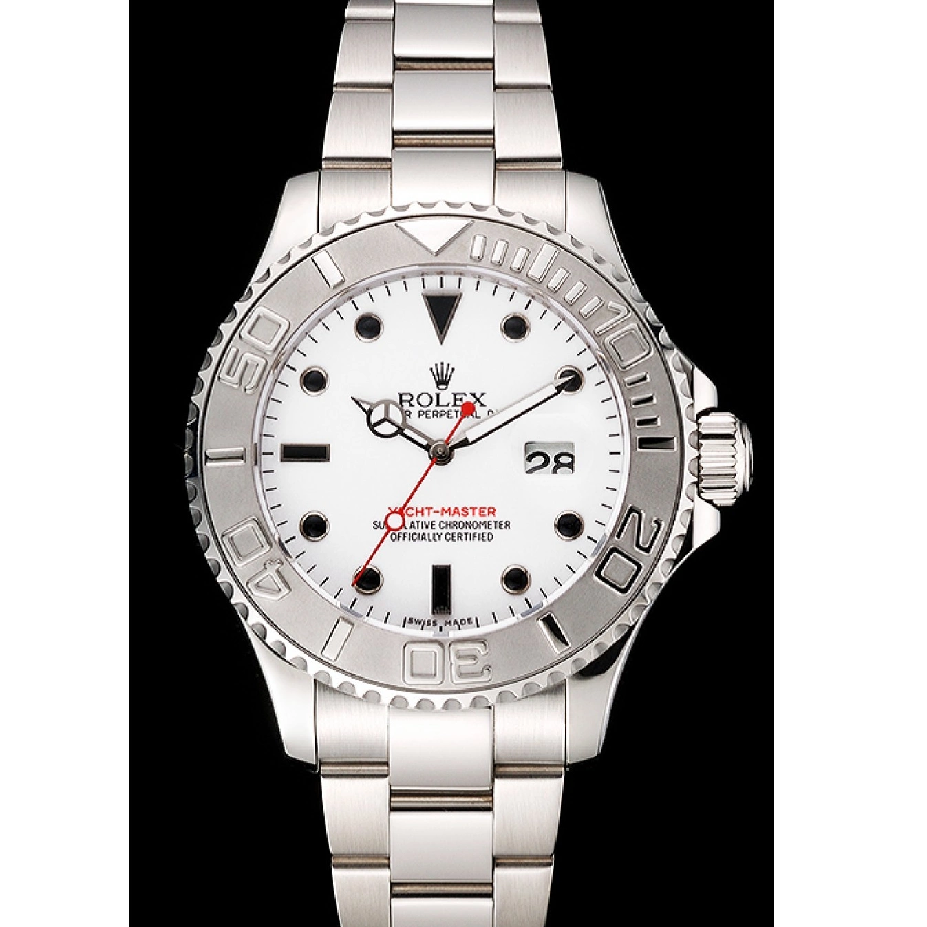 Yacht-Master Bracelet Case Stainless Steel White And Rolex Dial 0602